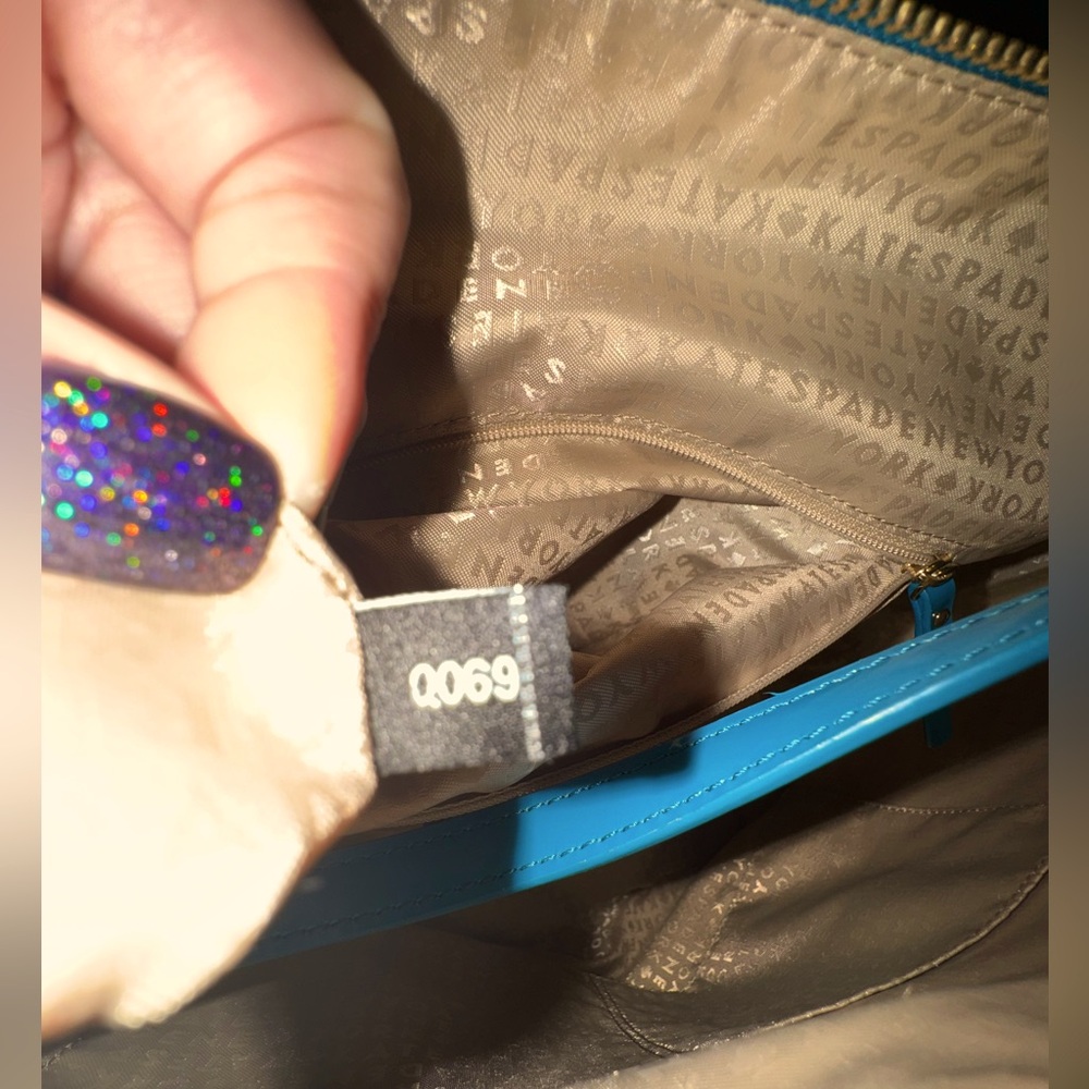 Kate Spade Patent Leather Blue Tote - Picture 8 of 10